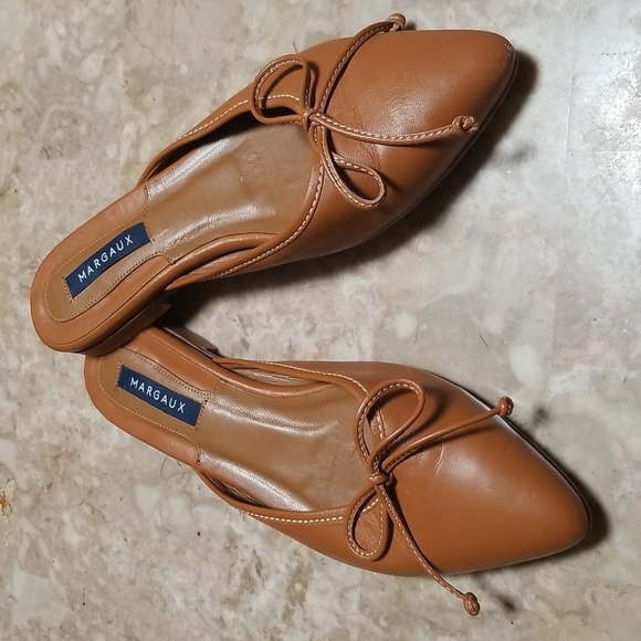Margaux Shoes - Margaux Brown Leather Mules Size 36/6